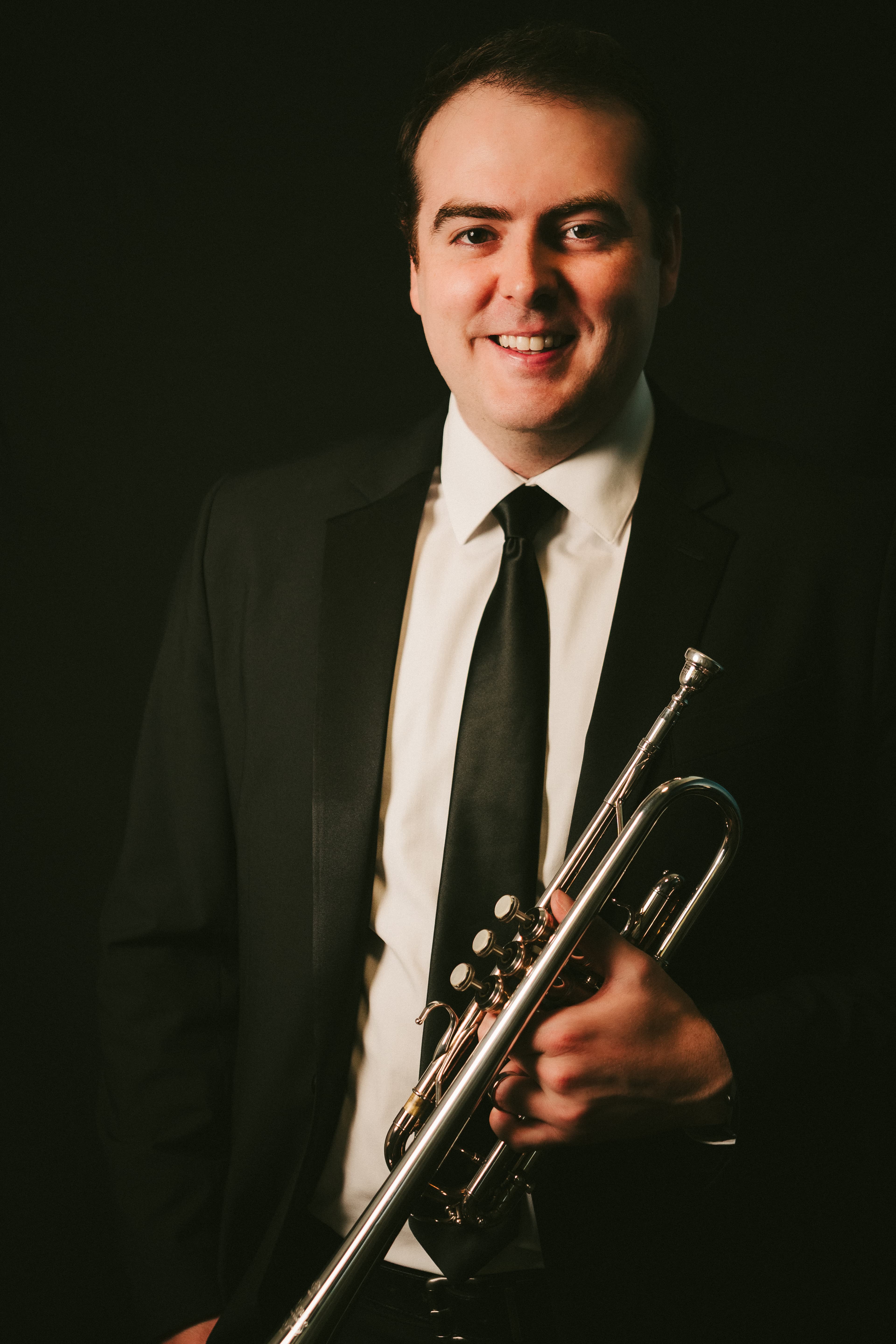 Grayson Gayle with trumpet